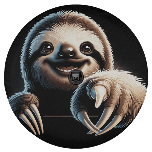 Lotusprinthandmade Funny Sloth Spare Tire Cover With Backup Camera Hole 6 Sizes