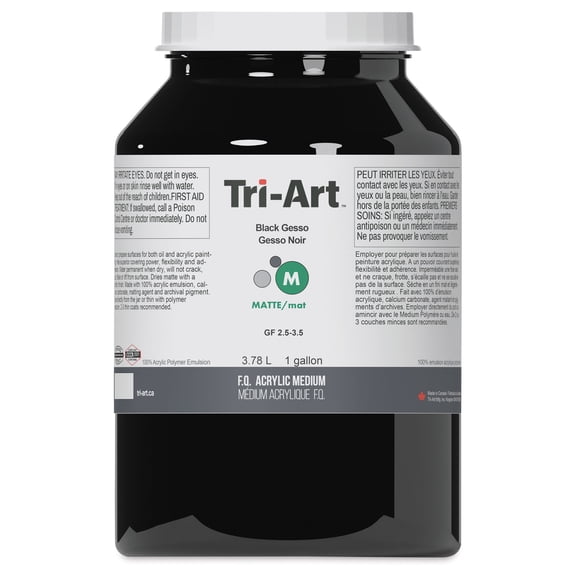 Tri-Art Acrylic Gesso - Black, 3.78 L