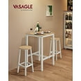 thumbnail image 4 of Bar Table, Small Kitchen Dining Table, High Top Pub Table, Height Cocktail Table for Living Room Party, Sturdy Metal Frame, 23.6 x 23.6 x 36.2 Inches for Narrow Spaces, Oak Beige and White, 4 of 8