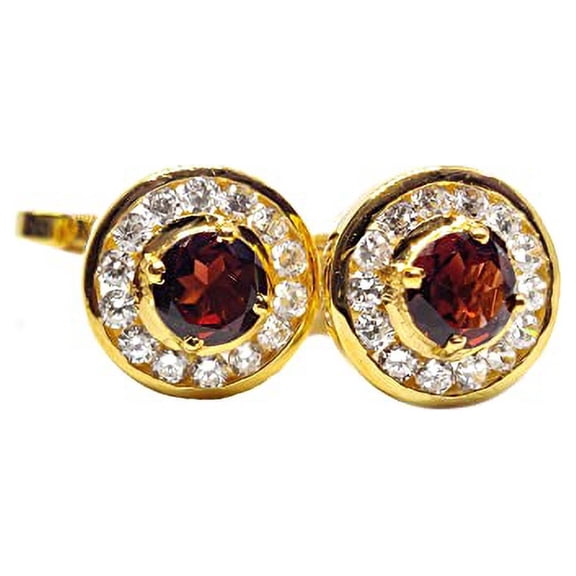 Sterling Silver Gold Plated Garnet Cufflinks For Men 925 Silver Garnet Cufflinks Gold Plated Garnet Engagement Cufflinks Garnet Wedding Cufflinks January Cufflinks