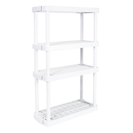 Gracious Living 4 Shelf Tier Light Duty Indoor and Garage Storage Shelf, White