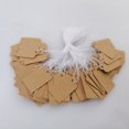 thumbnail image 5 of RV 300 piezas (marrón, 23 * 13 mm) Etiquetas de papel Kraft, Etiquetas de pantalla grabables Etiquetas de precio en blanco con cuerda colgante para bodas Día de San Valentín Ropa Embalaje de regalo brillar Electrónica, 5 of 5