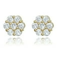 thumbnail image 6 of AVORA 14K Yellow Gold Cluster Flower Simulated Diamond CZ Stud Earrings, 6 of 6