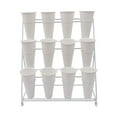 thumbnail image 6 of White Metal Flower Stand 3 Layers Indoor Outdoor Flower Display Shelf with Wheels, 6 of 11