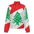 thumbnail image 5 of Jackets for Women Winter Coat Jackets Flannel Stand Collar Jacket(Lebanon Flag,Size:S-4XL), 5 of 7