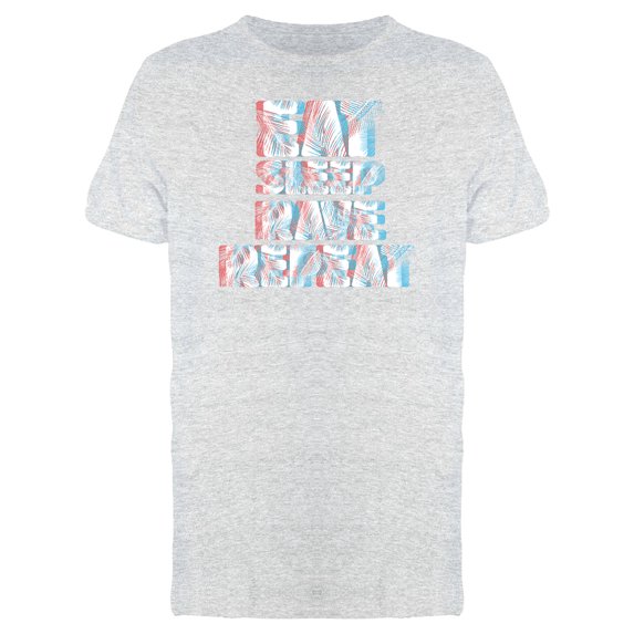 Distorted Tropical Eat Sleep Rave Repeat Men's Athletic Heather T-shirt