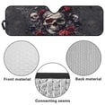 thumbnail image 7 of Binienty Gothic Skull Sun Shade For Car Windshield UV Blocking Compatible with Jeep Wrangler TJ JK JKU Sport 2 & 4 Door 52x16" Blocks Heat Car Window Sun Shade Easy to Install, 7 of 7