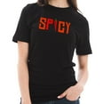 thumbnail image 3 of Plus Size Spicy Word Graphic Design Unisex Short Sleeve Cotton Jersey T-Shirt - Black XL, 3 of 4