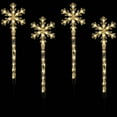 thumbnail image 3 of Northlight Illuminated Snowflakes Christmas Pathway Markers - Clear Lights - 4ct - 8', 3 of 9