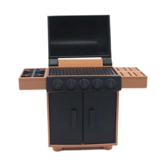 Decoración modelo de Mini parrilla, juego de simulación, escenarios de barbacoa, modelo de estante para barbacoa, muebles de casa de muñecas para casa 93x36x10cm
