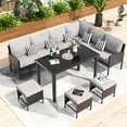 thumbnail image 5 of LIVITOPIA 7 Piece Patio Furniture Set PE Rattan Outdoor Dining Set Sectional Sofa Couch with Table Patio Conversation Set in Gray, 5 of 8