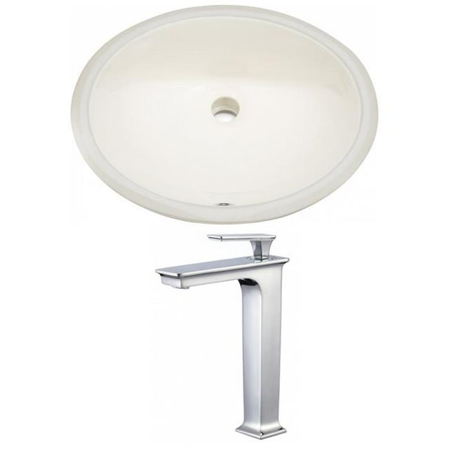 American Imaginations AI-22714 Évier Ovale de 19,75 Po en Biscuit - Chrome Hardware
