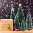 thumbnail image 3 of Small Christmas Tree, Valentines Day Decor, Mini Christmas Tree Set, Desktop Small Pine Tree with Wood Base, Christmas Tree Decoration , Ornament for Valentines Day 5 Trees+1 LED String Light, 3 of 7