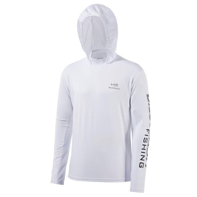 BASSDASH Sudadera para Hombre con Capucha y Protección Solar UPF 50+ de Manga Larga para Pesca