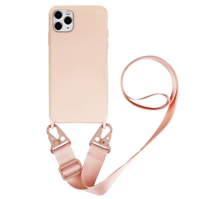 Funda de teléfono con cordón de silicona para iPhone 12 13 11 14 Pro Max 7Plus X XR XS Max Ultra con correa para el cuello, cordón cruzado para collar Tan Jianjun unisex