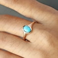 thumbnail image 3 of Oval Cut Tourqoise Solitaire Ring, 925 Sterling Silver Ring, Light Waight Jewelry. Gift For Her. Bezel Setting, 3 of 5