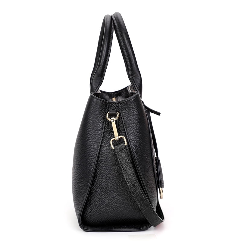 Genuine leather crocodile-patterned handbag detachable shoulder strap cross-body shoulder bag large capacity women's purse (blue)
