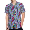 thumbnail image 4 of High Quality Hawaiian Shirts for Men Short Sleeve Aloha Beach Shirt Floral Summer Casual Button Down Shirts Blouses MVBXHQ, 4 of 7