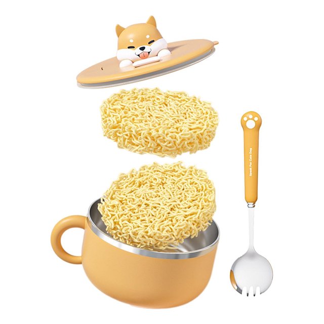 Tazón De Ramen Con Tapa Taza De Fideos Ramen De Acero Inoxid