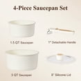 thumbnail image 2 of Carote Ceramic Nonstick Cookware Set with Induction, 4-Piece Set with Detachable Saucepan and Lid, Oven Safe, Dishwasher Safe, Cream White, 2 of 9