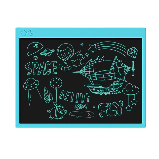 Yeacher Tablette d'Écriture LCD 16 Pouces Écran Monocouleur Rechargeable avec Stylet Bleu
