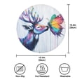 thumbnail image 4 of Round Plate Mat 15.4x15.4 Inchesx4 Placemat Table Mat Kitchen Mat Coffee Mat Fabric Thick, Strong Wear-Resistant, Heat Resistance Colored Deer Butterfly, 4 of 7