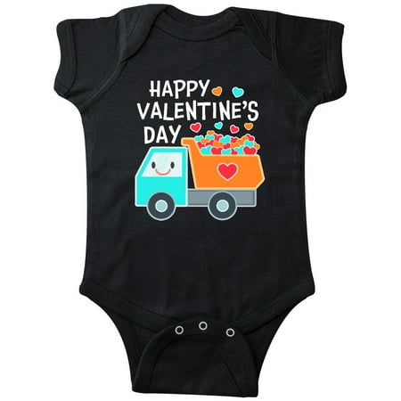 

Inktastic Happy Valentines Day truck hearts Gift Baby Boy or Baby Girl Bodysuit