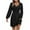 Black, variant on Women's Fall Winter Casual V-Neck Lace Openwork Scale Texture Solid Color Long Sleeve Sweater Dress, Elegant Knit Dress with Unique Details for Women,Black,L