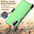 thumbnail image 3 of Xhy Samsung Galaxy A13 5G Case with Belt Clip Holster Privacy Screen and Lens Protector Military Grade Full Body Drop Resistant 3 in 1 Rugged Durable Detachable for Galaxy A13 5G Phone - Green White, 3 of 9