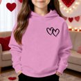 thumbnail image 2 of Hoodie for Girls Valentine Sweatshirt Long Sleeve Casual Heart Sweatshirt Crewneck Pullover Sweat Shirts for Girls 4-5 Years, 2 of 4