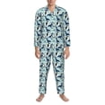 thumbnail image 3 of Naloa Penguins Dolphins Whales Men’s Pajamas Set - Long Sleeve Button Down Sleep Shirt and Pajama Bottoms Sleepwear Set-X-Large, 3 of 7