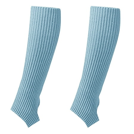 

2 Pair Woman Latin Socks Fitness Dancing Female Daily Wear Exercising Warm Long Section Knitting Walking Socks blue