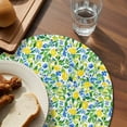 thumbnail image 3 of Summer Lemon Round 15 Inch Placemats Set of 2, Green Botanical Blue Flowers HeatResistant Non Slip Place Mats for Dining Table, Wipeable Braided Kitchen Table Mats for Housewarming, 3 of 9