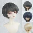 thumbnail image 2 of 1/3 BJD Doll Wig – Short Hair, High-Temperature Fiber, Soft Silk, 22-23CM Head Circumference, Multi-Color Doll Accessories, 2 of 8