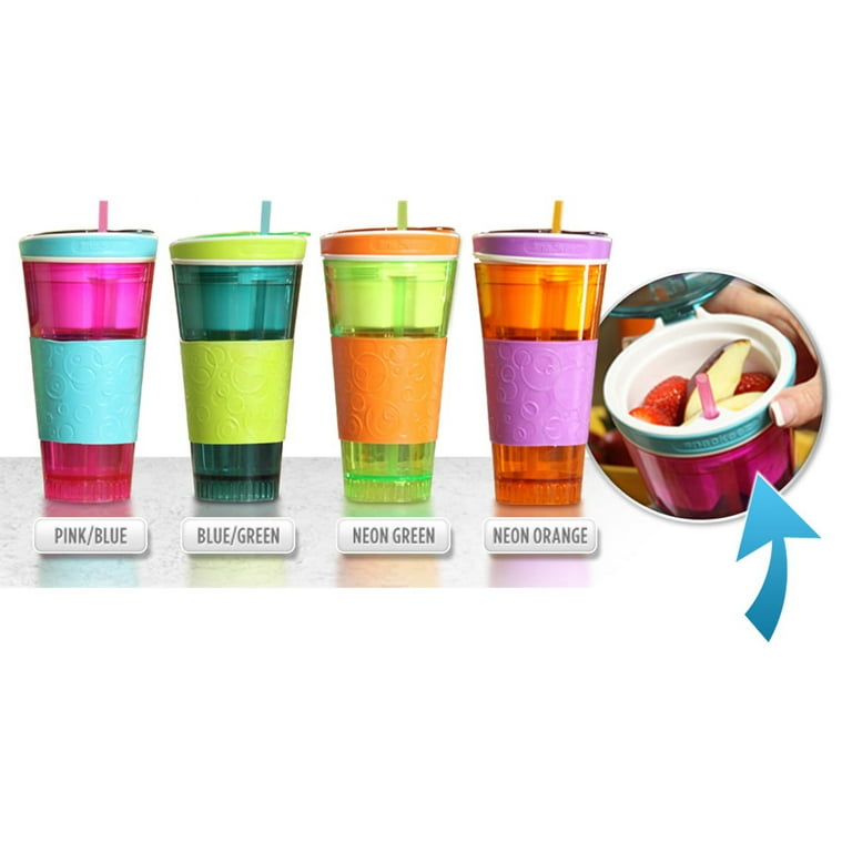  Snackeez! Snack 'N Drink In One Cup (Pink and Blue - Set of 2)  : Baby