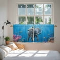 thumbnail image 3 of Ocean Diving Elephant Tier Curtains 36 Inch Length, Blue Coastal Coral Fish Marine Life Cafe Short Curtains for Bathroom Over Sink, Small Kitchen Curtain Light Filtering Drapes 2 Panels 27.5"Wx36"L, 3 of 8
