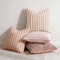 thumbnail image 2 of Fundas de almohada MIULEE de piel sintética de felpa, 45 x 45 cm, juego de 4 unidades, color rosa, 2 of 7