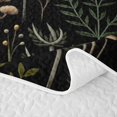 thumbnail image 5 of Homewish Fungus Plant Mushrooms Bed Spread Queen,Wild Botanical Queen Coverlet Set,Black,Black Reversible,3pcs, 5 of 7