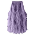 thumbnail image 3 of TaTaai Women Mesh Ruffle Asymmetrical Fluffy Tulle Tiered Midi Skirt Lightweight Breathable Soft Machine Washable No Fading Versatile Daily Party Street Casual Wear Gift, 3 of 5