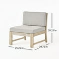 thumbnail image 3 of GDF Studio Makayla Ana Outdoor 3 Seater Acacia Wood Sectional Sofa Set, Light Gray, 3 of 8