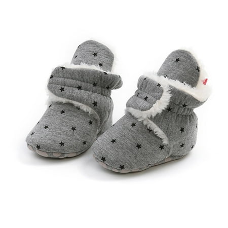 

Infant Boots Winter Baby Girl Cotton Plush Shoes Soft Sole Anti-Slip Toddler Snow Warm Prewalker (Pink 12-18 Months )