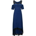 thumbnail image 5 of Womens Dresses Vacation, Summer Plus Size Maxi Dresses for Wedding Guest Women Sexy Lace Cold Shoulder Short Sleeve Crewneck Long Dress, 5 of 7