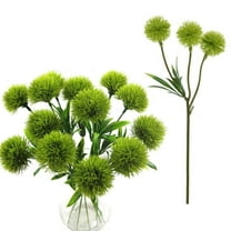 10 Pcs Artificial Dandelion Ball Flower,Simulation Green Dianthus,Fake Plants Bouquet Decorative Plastic Flowers,for Vase Table Home Wedding DIY Flower Arrangment By Scheam