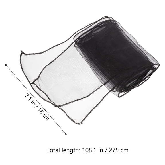 WRISTBIQUE Black Organza Ribbons for Chairs Wedding Affairs 10Pcs 10.8x7.1x0.04in