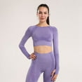 thumbnail image 2 of UJNDER Women's Long Sleeve Yoga Tops for Women Breathable High Intensity Workout Shirts Wicking Fitness Racerback for Outdoor Exercise Purple L, 2 of 7