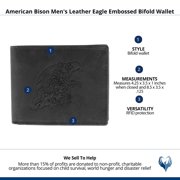 American Bison Leather Eagle Embossed Bifold Wallet (Men)