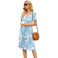 thumbnail image 3 of PPYOUNG Women's Summer Casual Short Sleeve V-Neck Short Party Dress with Pockets, 3 of 7