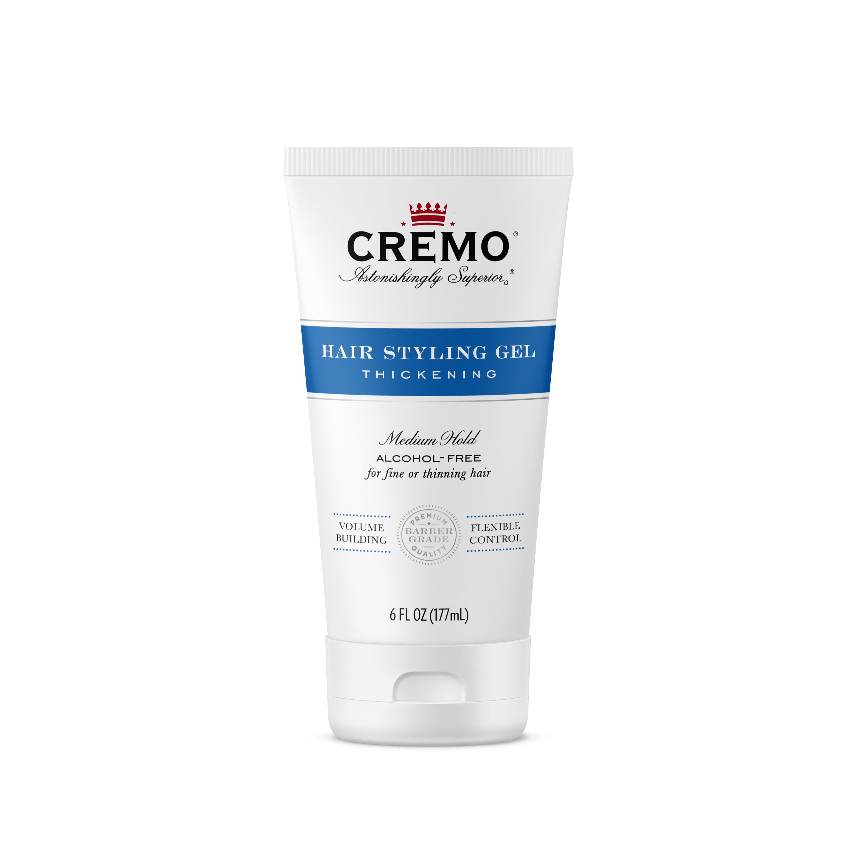 Cremo Barber Grade Hair Styling Gel, Thickening, 6oz