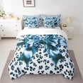 thumbnail image 2 of Feelyou Blue Bowknot Bedding Comforter Set 7pcs, Leopard Cheetah Print Queen Bedding Sets, 2 of 8