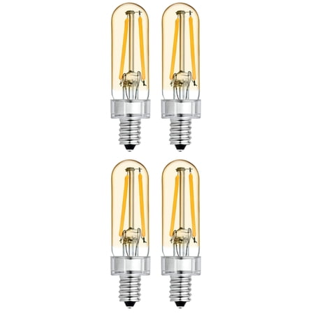 GE Lighting Vintage Style LED Light Bulb, 3 Watts (40 Watt Equivalent) Warm Candle Light, 150 lumens, Amber Glass, Candelabra Base, T6 shape (4 Pack)